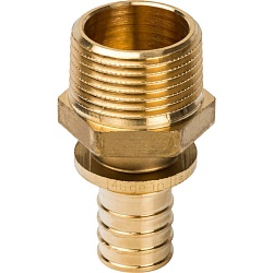 STOUT  Переходник с наружной резьбой 25xR 1" для труб из сшитого полиэтилена аксиальный