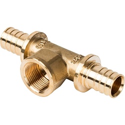 STOUT  Тройник-переходник с внутренней резьбой 25xR 3/4" для труб из сшитого полиэтилена аксиальный