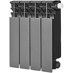 Радиатор биметаллический нижнее правое подключение STOUT TITAN VENTIL 350 4 секции (графит RAL 7024)