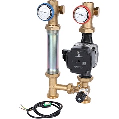 STOUT SDG-0007 Насосная группа с 3-х ходовым приводным смесителем 1" с насосом Grundfos UPM3 Hybrid 25-70