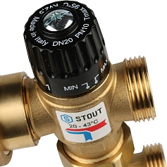 STOUT  Насосно-смесительный узел с термостатическим клапаном 20-43°C, без насоса