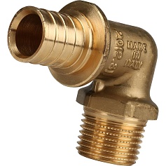 STOUT  Угольник-переходник с наружной резьбой 20xR 1/2" для труб из сшитого полиэтилена аксиальный