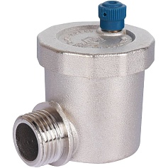 STOUT  Воздухоотводчик автоматический вертикальный выпуск, угл.подкл. нар.р. 1/2" никель.