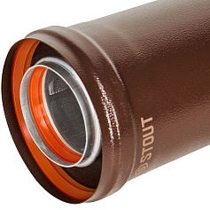 STOUT SCR-6010-700500 STOUT Удлинитель дымохода традиц. коакс. D60(п-м)/100(п-м), L500, КОРИЧНЕВЫЙ