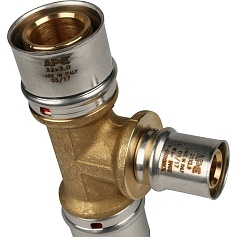 STOUT   Тройник переходной 32х20х32 для металлопластиковых труб прессовой