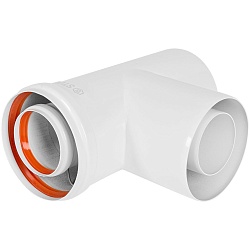 STOUT SCR-6010-000021 STOUT Конденсатоотводчик Т-образный традиц. коакс. D60(п-м)/100(п-м) с заглушкой и патрубком