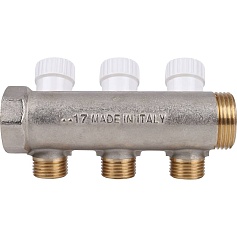 STOUT  Коллектор распределительный 1", 3 отвода 1/2"