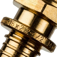 STOUT  Переходник с наружной резьбой 16xR 1/2" для труб из сшитого полиэтилена аксиальный