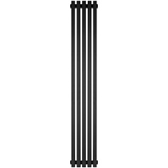 Стальной трубчатый радиатор STOUT TUBE QUADRO 5 секций нижнее правое подключение QV40-1750-5 R RAL1T103S9005 (черный матовый муар)