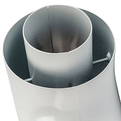STOUT   Элемент дымохода отвод коаксиальный 90°  DN60/100, п/м уплотнения и хомут в комплекте (с логотипом)
