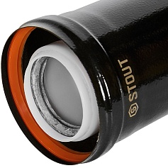STOUT SCR-8610-600250 STOUT Удлинитель дымохода конденсац. коакс. D60(п-м)/100(п-м), L250, ЧЕРНЫЙ