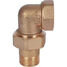 STOUT  Разъемное угловое  соединение "американка" ВН, уплотнение под гайкой o-ring кольцо 1/2"