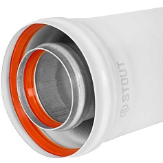 STOUT SCR-6010-000250 STOUT Удлинитель дымохода традиц. коакс. D60(п-м)/100(п-м), L250