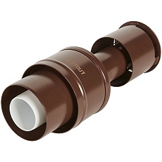 STOUT SCR-8610-800021 STOUT Оголовок вертикальный с ветрозащитой конденсац. коакс. D60(п)/100(п) КОРИЧНЕВЫЙ узкий