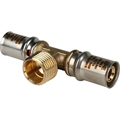 STOUT   Тройник-переходник с наружной резьбой 16х1/2"х16 для металлопластиковых труб прессовой