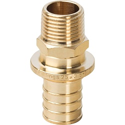 STOUT  Переходник с наружной резьбой 25xR 1/2" для труб из сшитого полиэтилена аксиальный