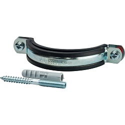 STOUT SAC-0020-Комплекты Хомут для труб, комплект: хомут+шпилька шуруп +дюбель пластиковый 3"(87-94) 