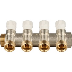 STOUT  Коллектор распределительный 1", 4 отвода 3/4"ЕК 