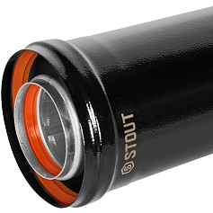 STOUT SCR-6010-600500 STOUT Удлинитель дымохода традиц. коакс. D60(п-м)/100(п-м), L500, ЧЕРНЫЙ
