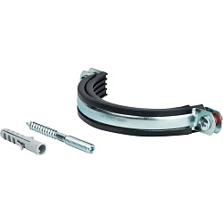 STOUT SAC-0020-Комплекты Хомут для труб, комплект: хомут+шпилька шуруп +дюбель пластиковый 4"(107-116) 