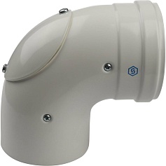 STOUT   Элемент дымохода конденсац. угол 90° DN60/100 м/п с инспекционным окном PP-FE