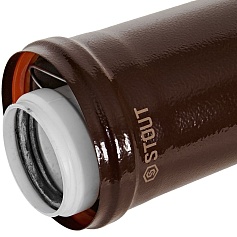 STOUT SCR-8610-701000 STOUT Удлинитель дымохода конденсац. коакс. D60(п-м)/100(п-м), L1000, КОРИЧНЕВЫЙ