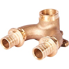 Проточный настенный угольник STOUT 20x1/2" бронзовый для труб из сшитого полиэтилена