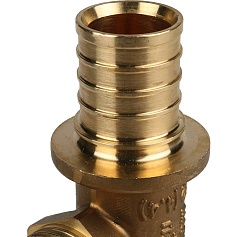 STOUT  Угольник-переходник с наружной резьбой 32xR 1" для труб из сшитого полиэтилена аксиальный