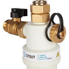 STOUT SFW SFW-0072-000020 STOUT Фильтр -шламоотделитель с магнитом для настенных котлов, G 3/4M-G 3/4RN-G 3/4M,