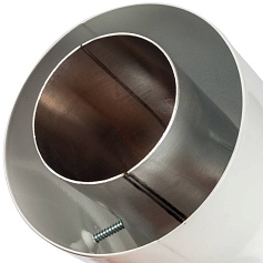 STOUT   Элемент дымохода отвод коаксиальный 45°  DN60/100, п/м уплотнения и хомут в комплекте (с логотипом)