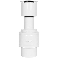STOUT SCR-8610-800001 STOUT Оголовок вертикальный с ветрозащитой конденсац. коакс. D60(п)/100(п) БЕЛЫЙ узкий