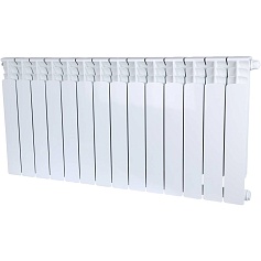 STOUT  Space 500 14 секций радиатор биметаллический нижнее правое подключение RAL9016