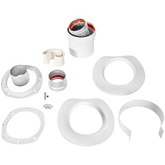 STOUT SCR-6010-250200 STOUT Адаптер подключения УНИВЕРСАЛЬНЫЙ вертик. традиц. коакс. D60(м-м)/100(п-м) (хомут, фланец, втулка, адаптер) кроме Immergas, Navien D75/100 стар.