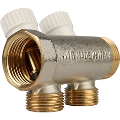 STOUT  Коллектор распределительный 1", 2 отвода 3/4"ЕК 