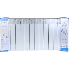 STOUT  Space 500 14 секций радиатор биметаллический нижнее правое подключение RAL9016