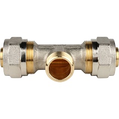 STOUT   Тройник-переходник с наружной резьбой 3/4"х26 для металлопластиковых труб винтовой