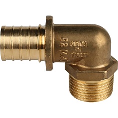 STOUT  Угольник-переходник с наружной резьбой 32xR 1" для труб из сшитого полиэтилена аксиальный