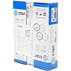 STOUT  Space 350 4 секции радиатор биметаллический боковое подключение RAL9016