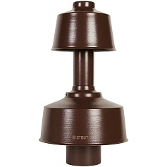 STOUT SCR-8610-800022 STOUT Оголовок вертикальный с ветрозащитой конденсац. коакс. D60(п)/100(п) КОРИЧНЕВЫЙ широкий