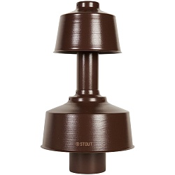 STOUT SCR-8610-800022 STOUT Оголовок вертикальный с ветрозащитой конденсац. коакс. D60(п)/100(п) КОРИЧНЕВЫЙ широкий