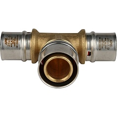 STOUT   Тройник переходной 26х32х26 для металлопластиковых труб прессовой