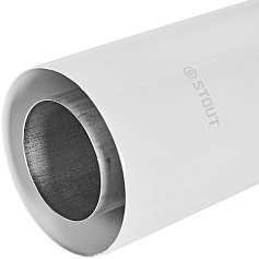 STOUT SCR-8125-000751 STOUT Горизонтальный проход через стену с наконечником традиц. коакс. D80(п)/125(п), L750 (без декоративных накладок, рабочая длина 680мм)