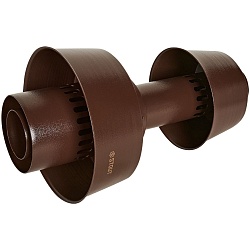 STOUT SCR-8125-800022 STOUT Оголовок вертикальный с ветрозащитой традиц. коакс. D80(п)/125(п) КОРИЧНЕВЫЙ широкий