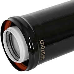 STOUT SCR-8610-601000 STOUT Удлинитель дымохода конденсац. коакс. D60(п-м)/100(п-м), L1000, ЧЕРНЫЙ