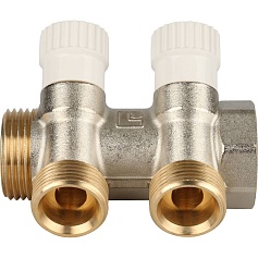 STOUT  Коллектор распределительный 1", 2 отвода 3/4"ЕК 