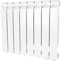 STOUT  Bravo 500 8 секции радиатор алюминиевый нижнее правое подключение (белый RAL 9010)