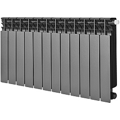 Радиатор биметаллический нижнее правое подключение STOUT TITAN VENTIL 500 12 секций (графит RAL 7024)