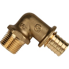 STOUT  Угольник-переходник с наружной резьбой 20xR 1/2" для труб из сшитого полиэтилена аксиальный