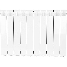 STOUT  Bravo 500 10 секции радиатор алюминиевый нижнее правое подключение (белый RAL 9010)