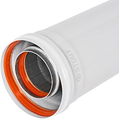 STOUT SCR-6010-001500 STOUT Удлинитель дымохода традиц. коакс. D60(п-м)/100(п-м), L1500